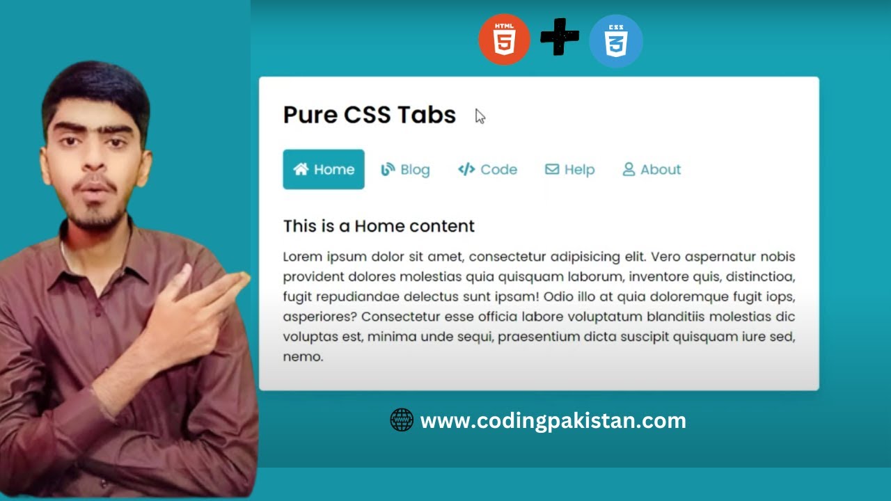 'Video thumbnail for How to make Tabs Design Using HTML & CSS - @codingpakistan @CodeWithHarry - CSS Design.'