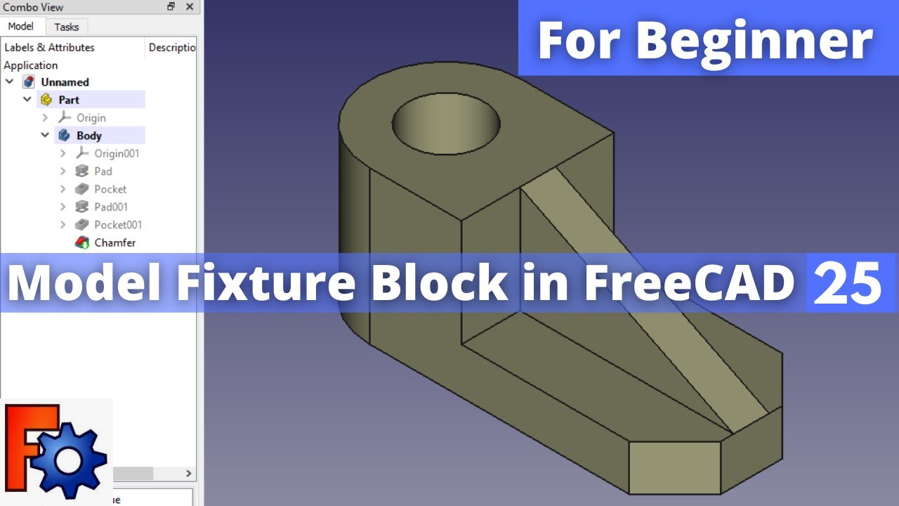 'Video thumbnail for Model Fixture Block in FreeCAD | FreeCAD Tutorial | FreeCAD Part Modeling |'