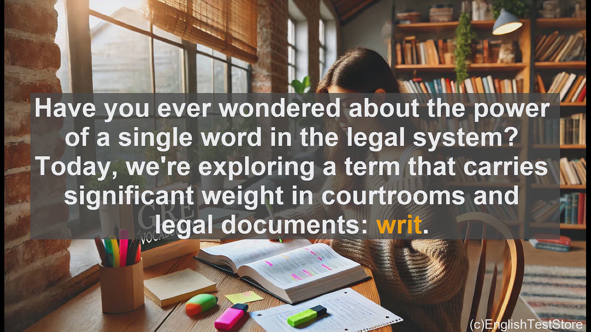 'Video thumbnail for GRE Vocabulary Lesson: The Power of a Writ - Exploring a Crucial Legal Term'