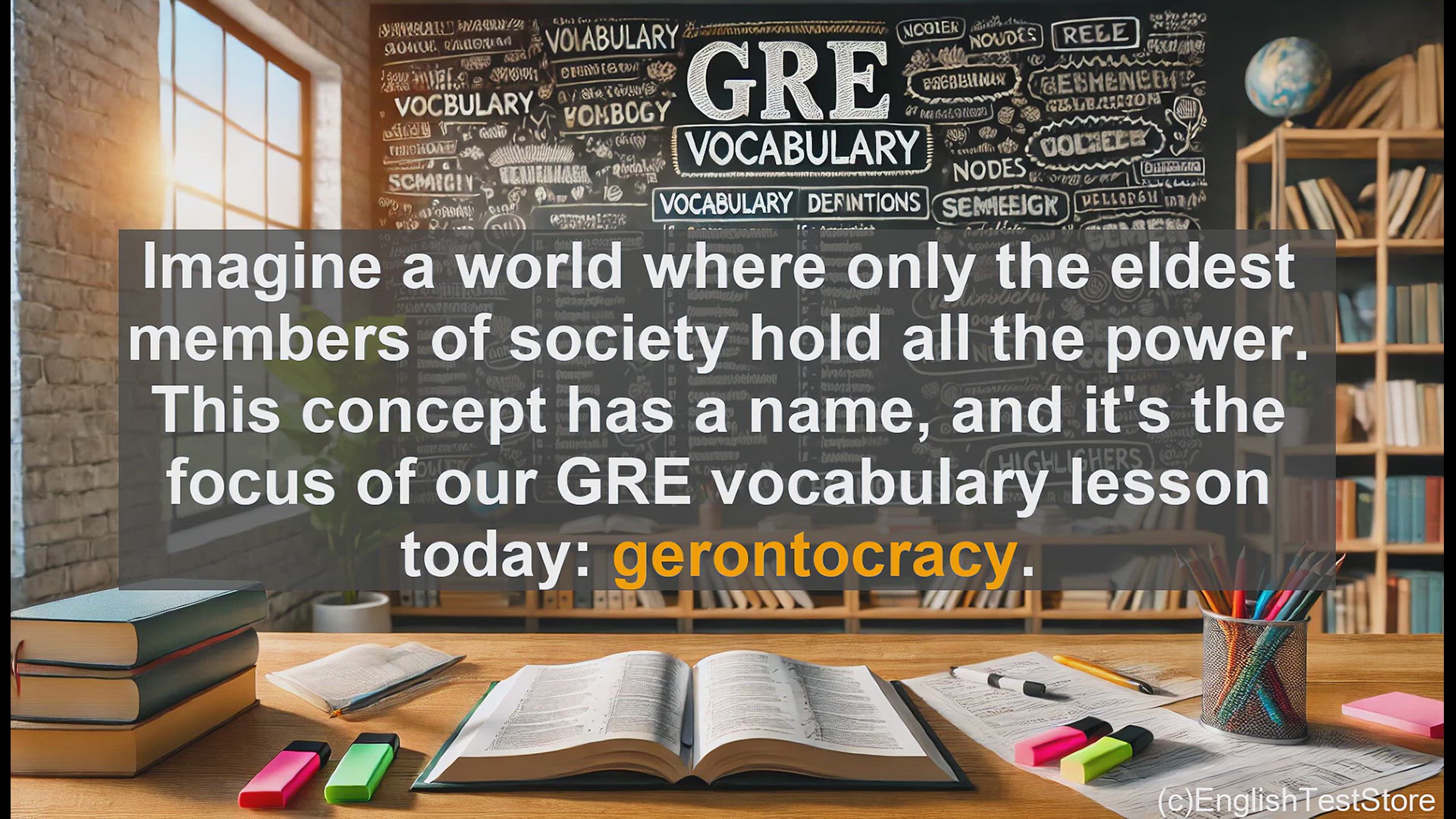 'Video thumbnail for GRE Vocabulary Lesson: Gerontocracy - The Power of the Elderly'