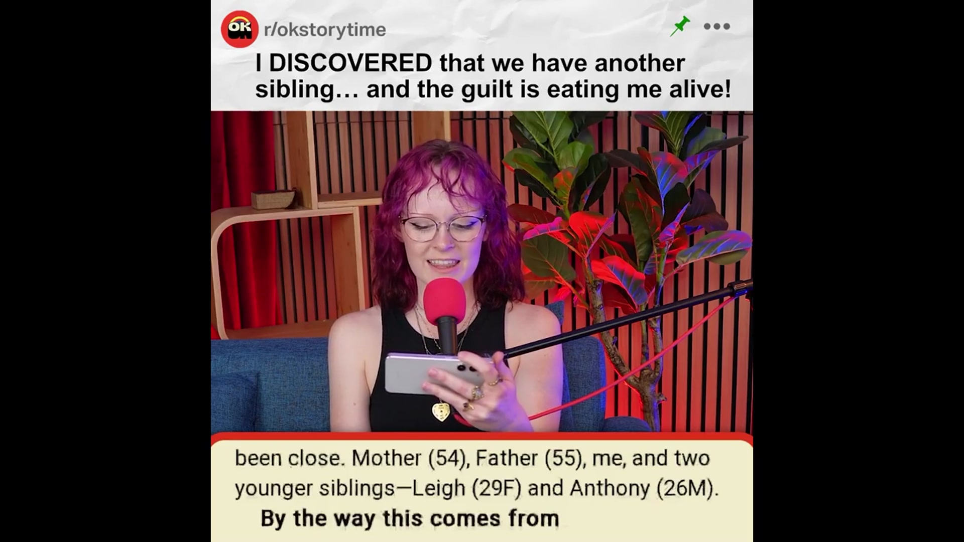 'Video thumbnail for I DISCOVERED that we have another sibling… and the guilt is eating me alive! - r/okstorytime | Reddit Stories'