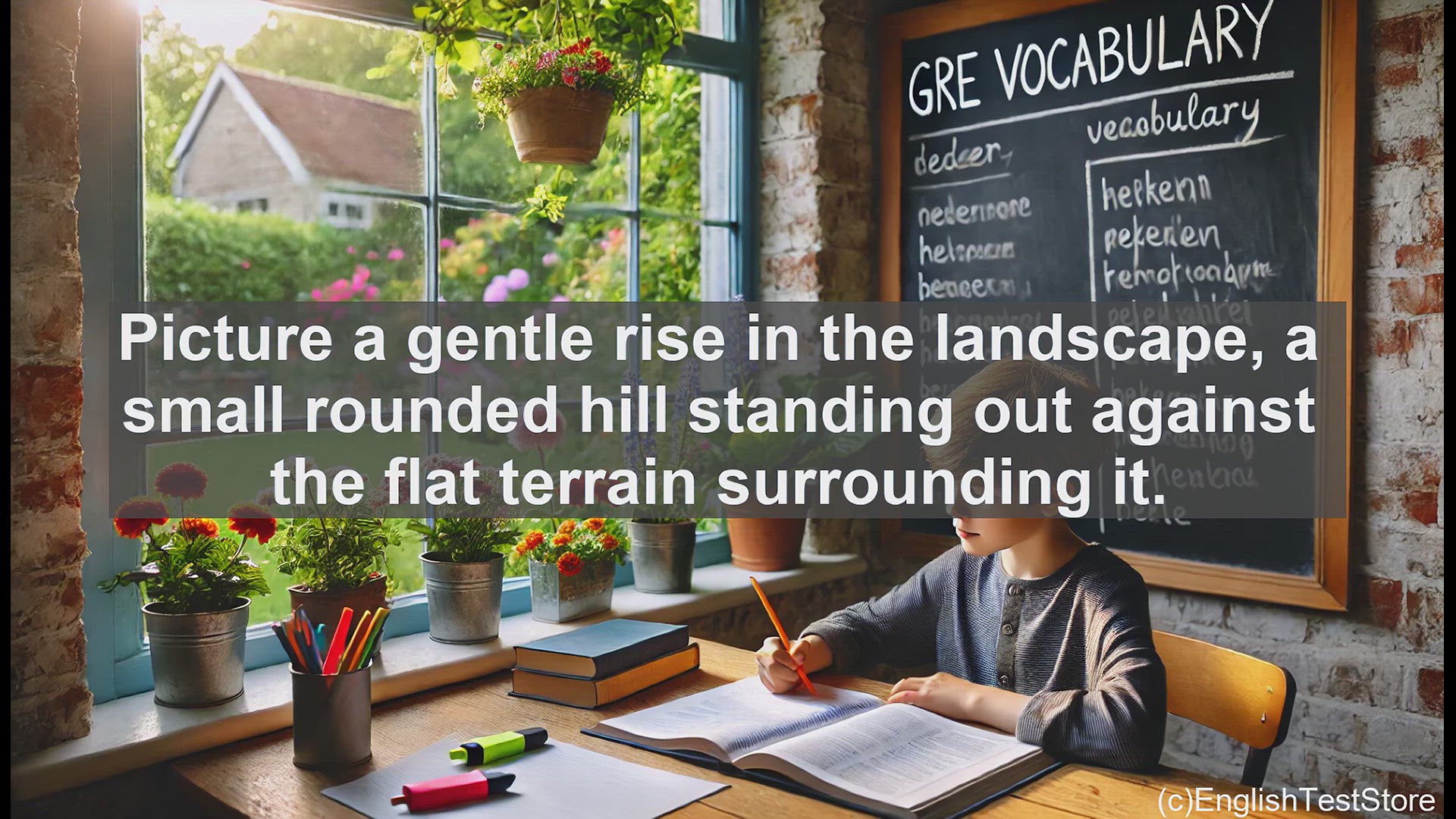 'Video thumbnail for GRE Vocabulary Lesson: GRE Vocabulary - Understanding the Word 'Knoll''