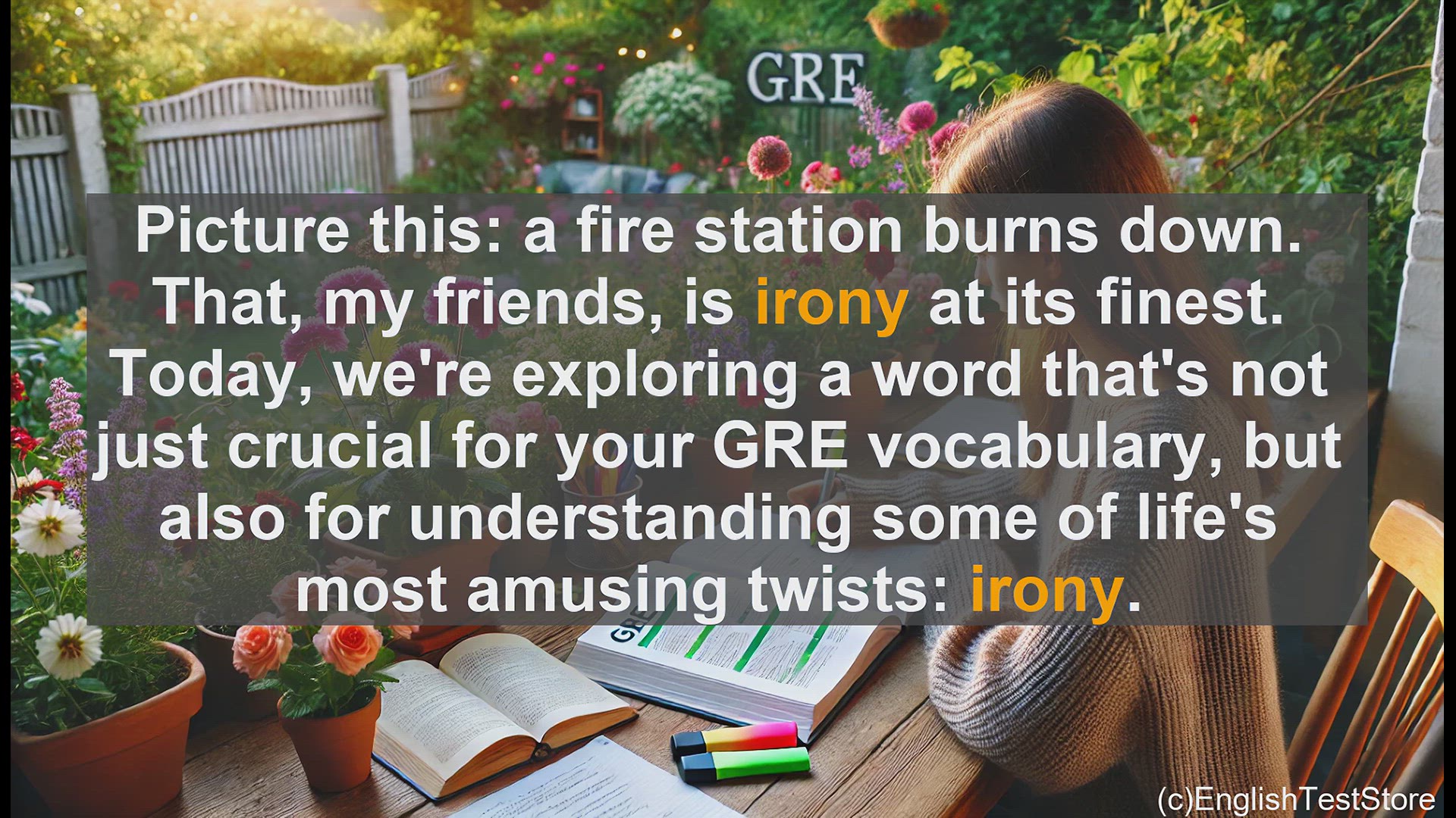 'Video thumbnail for GRE Vocabulary Lesson: Exploring the Irony of Life - A Crucial GRE Vocabulary Lesson'