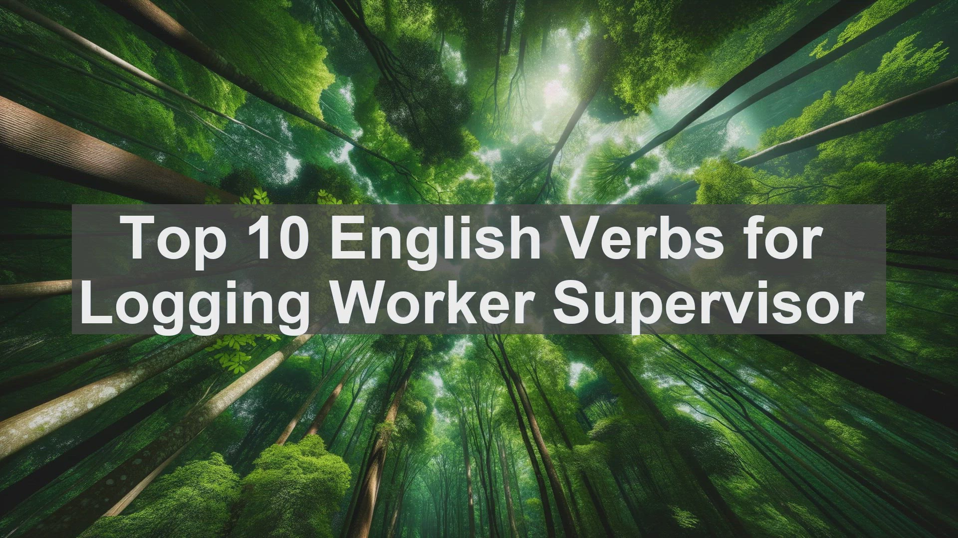 'Video thumbnail for Top 10 English Verbs for Logging Worker Supervisor'