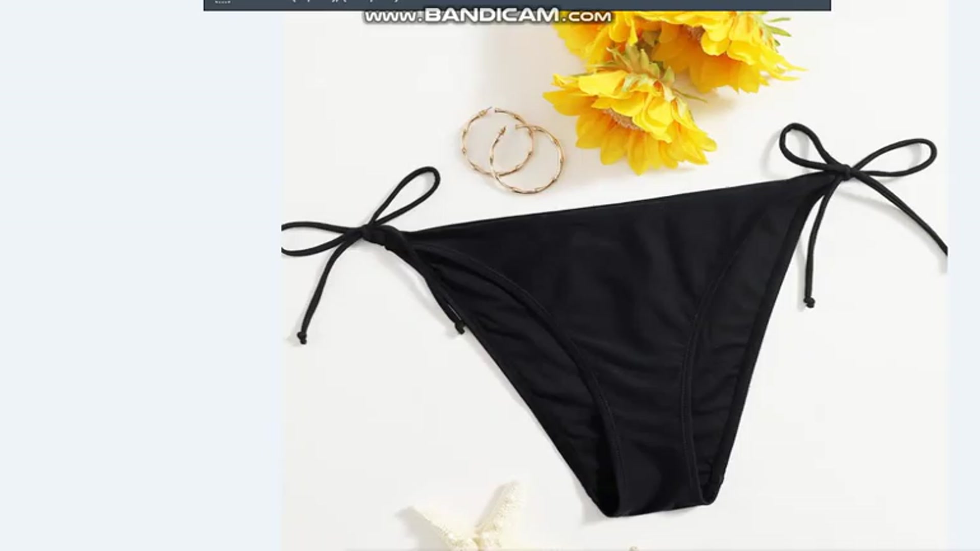 'Video thumbnail for Braguita de bikini negra Braguita de bikini de playa con lazo lateral'