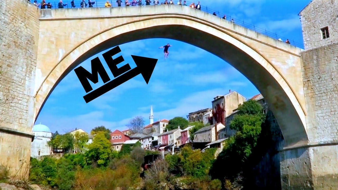 Video thumbnail for 82 FT/25 Meter BRIDGE JUMP // Mostar, Bosnia & Herzegovina