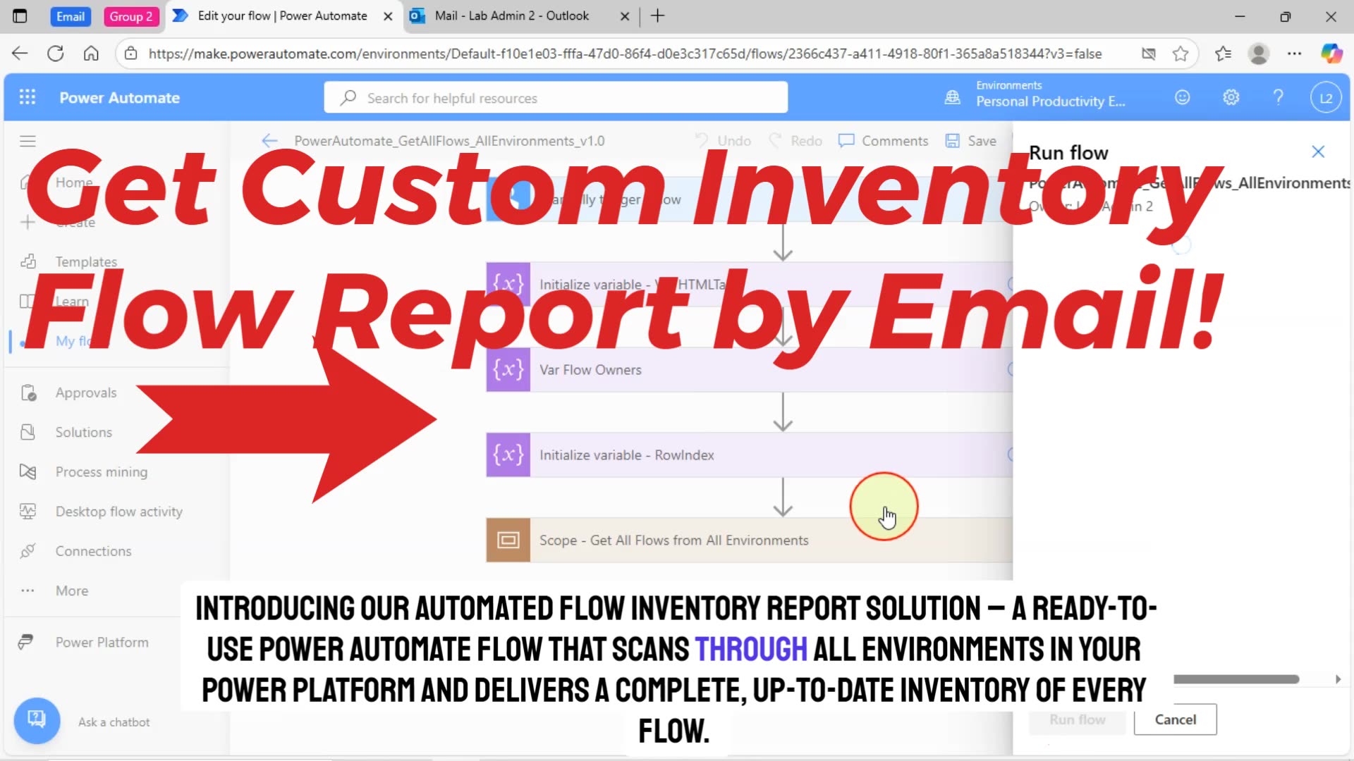 Video thumbnail for Power Automate Flow Inventory Report | Get All Flows from All Environments by Email