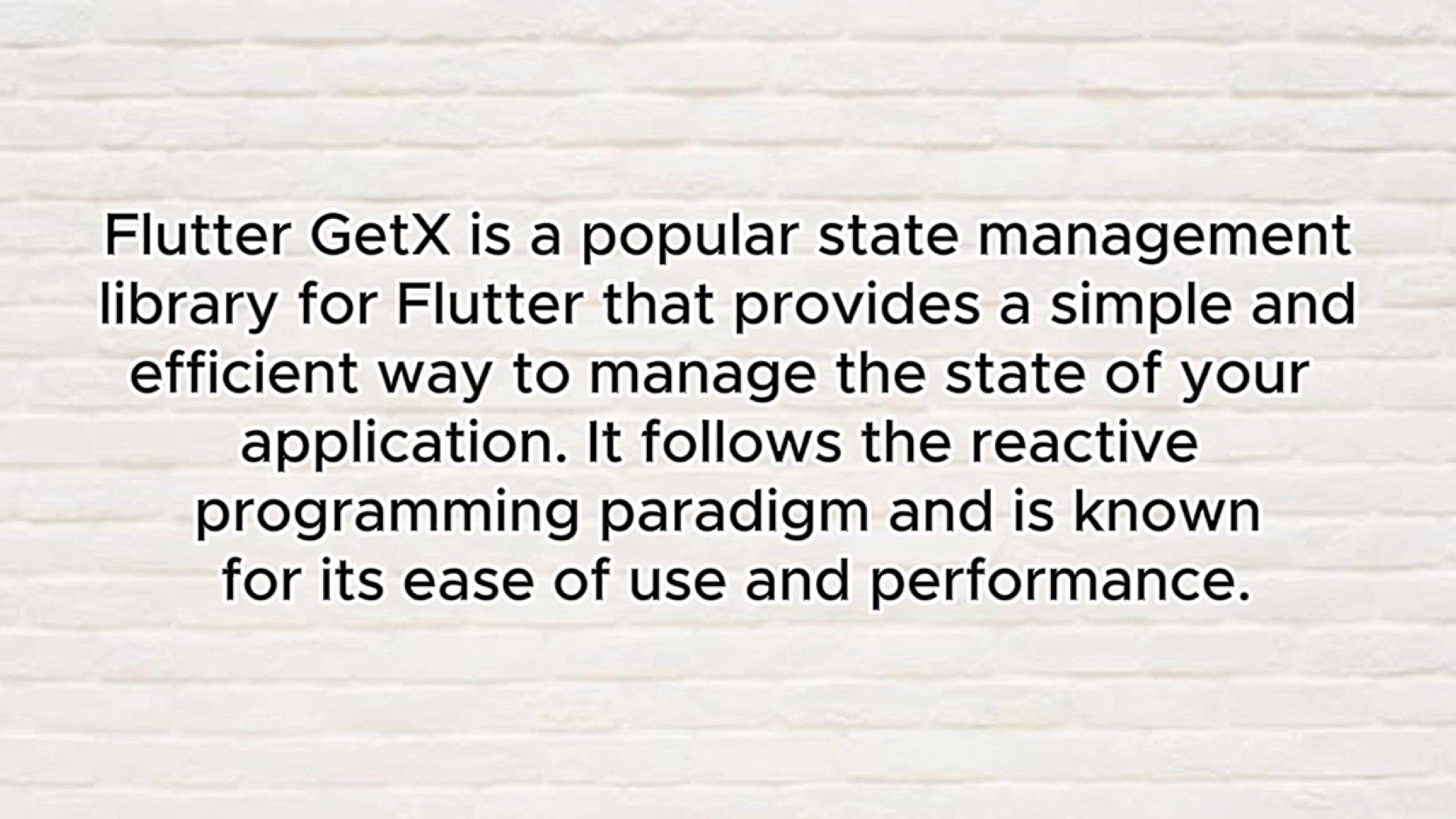 'Video thumbnail for Efficient State Management in Flutter with GetX'