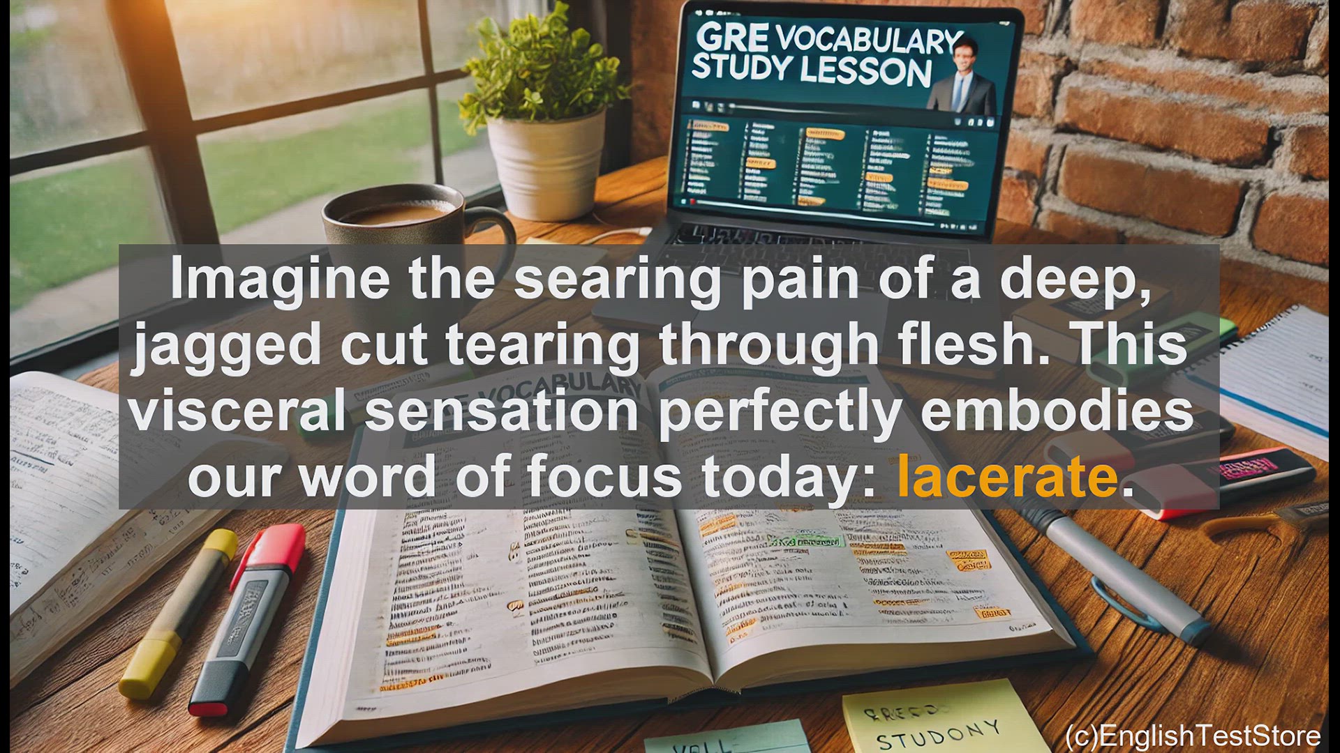 'Video thumbnail for GRE Vocabulary Lesson: Mastering the Powerful Word 'Lacerate''