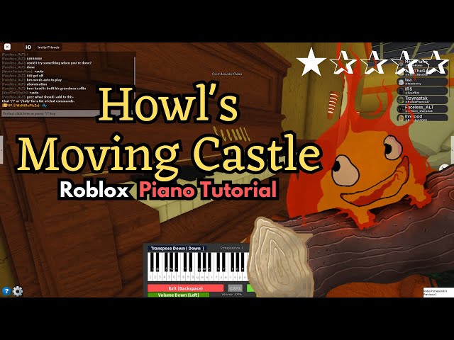 'Video thumbnail for Howl's Moving Castle Theme | BEGINNER Roblox/Virtual Piano Tutorial'