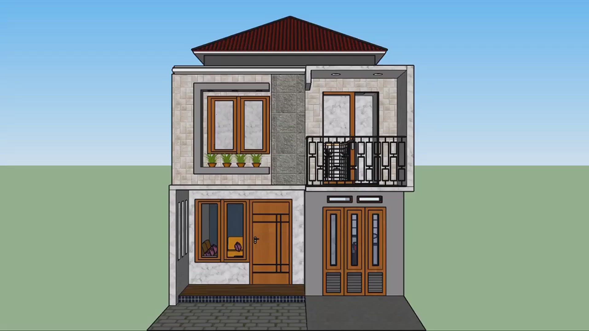 'Video thumbnail for 5x6 Meter 2 Floor House Design with 3 Bedrooms'