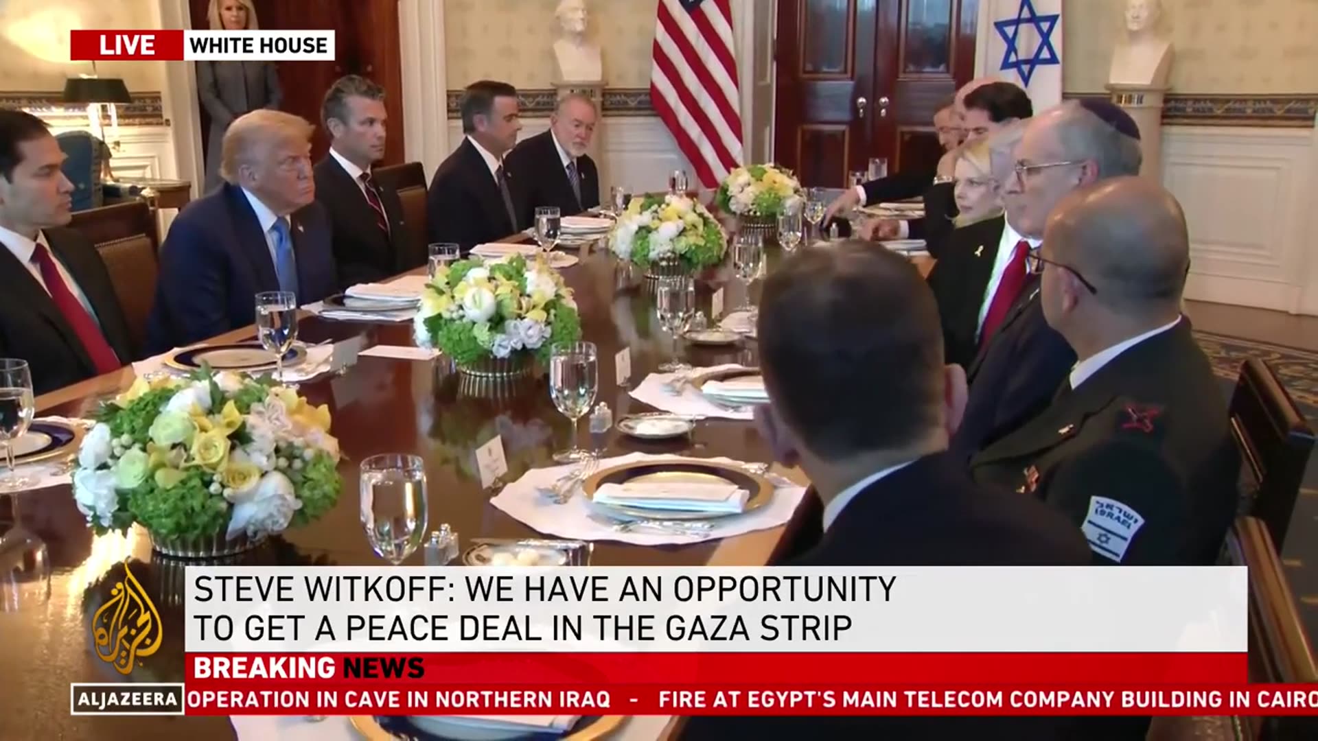 'Video thumbnail for Netanyahu, Trump answer questions on Gaza forced relocation plan'