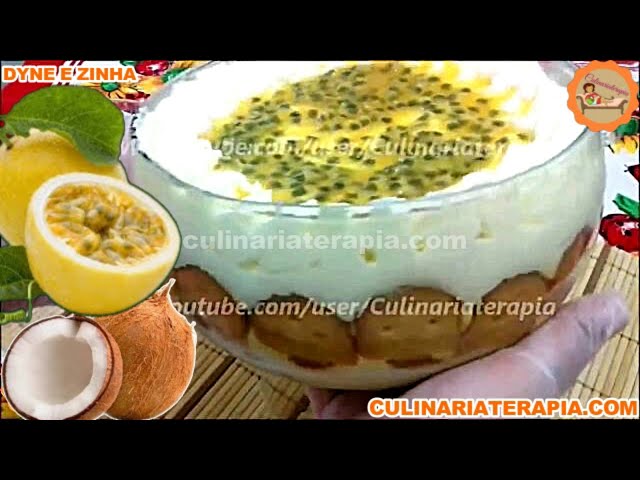 'Video thumbnail for Aprenda Como Fazer Pavê Tropical de Maracujá com Coco e Biscoitos Maizena Ensinado por Especialista'