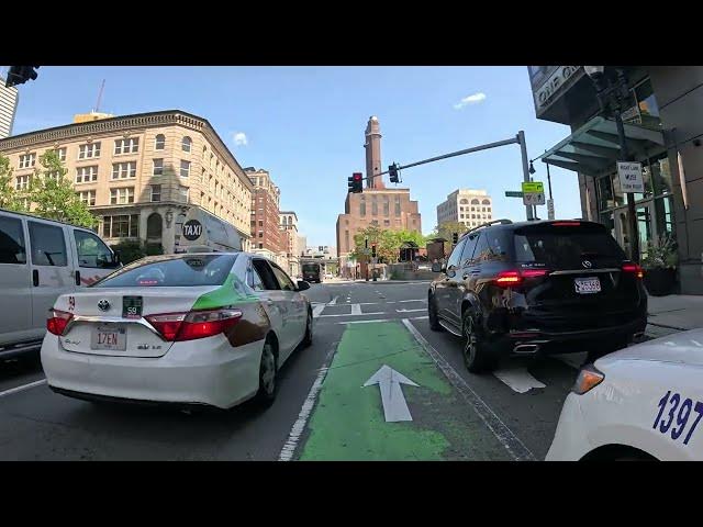 Video thumbnail for What Does it look like riding a Bike in Boston? Back Bay/Theatre to NORTH STATION a safe, smooth ROUTE?