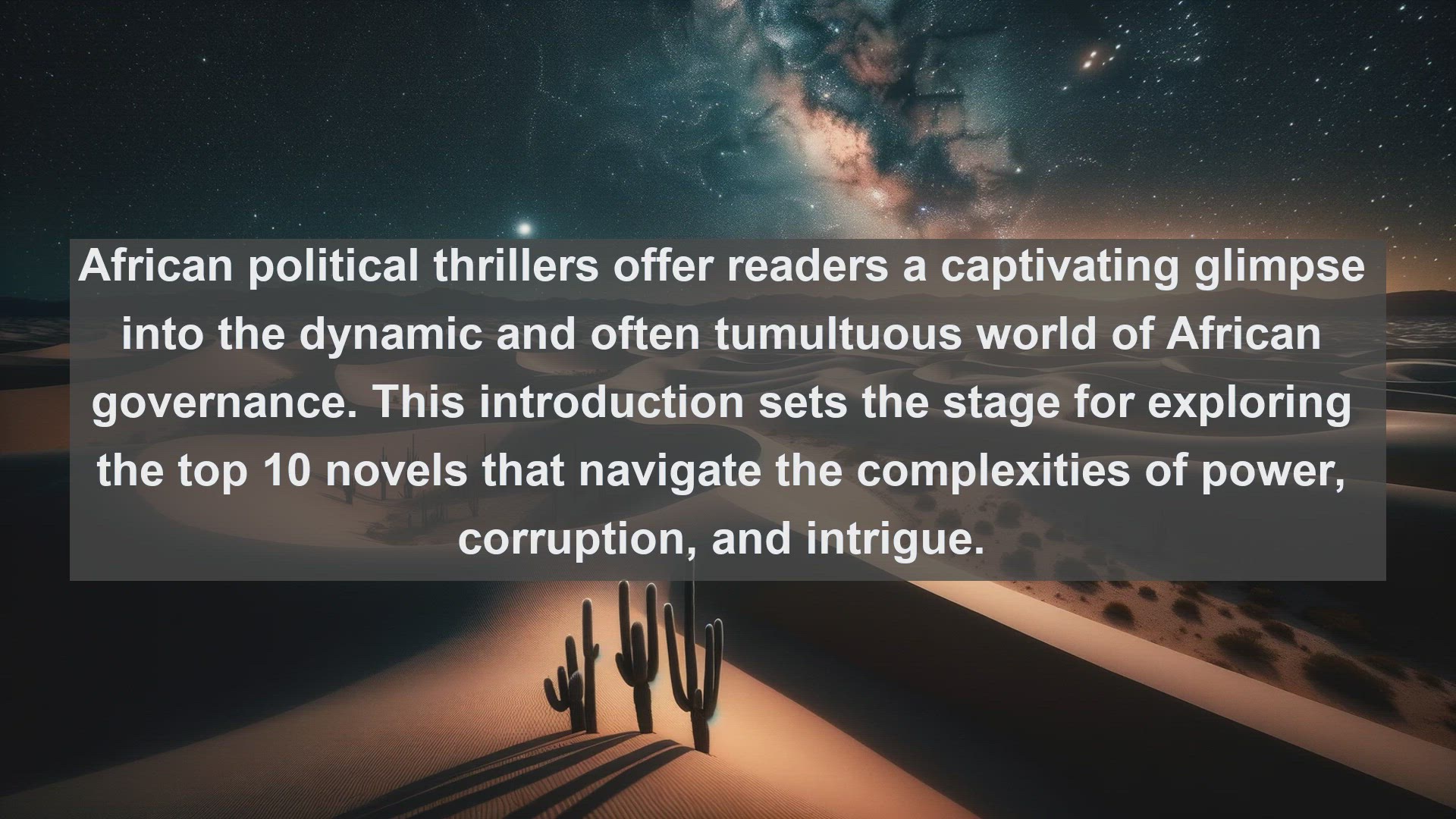 'Video thumbnail for Top 10 African Political Thrillers'