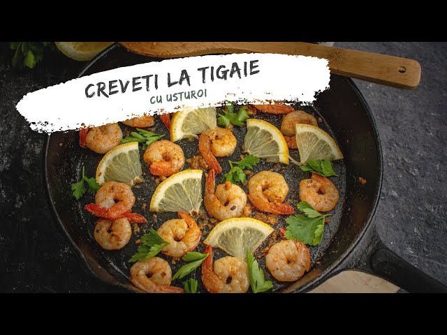 'Video thumbnail for Creveți la tigaie cu usturoi - rețeta rapidă și delicioasă | Bucate Aromate'