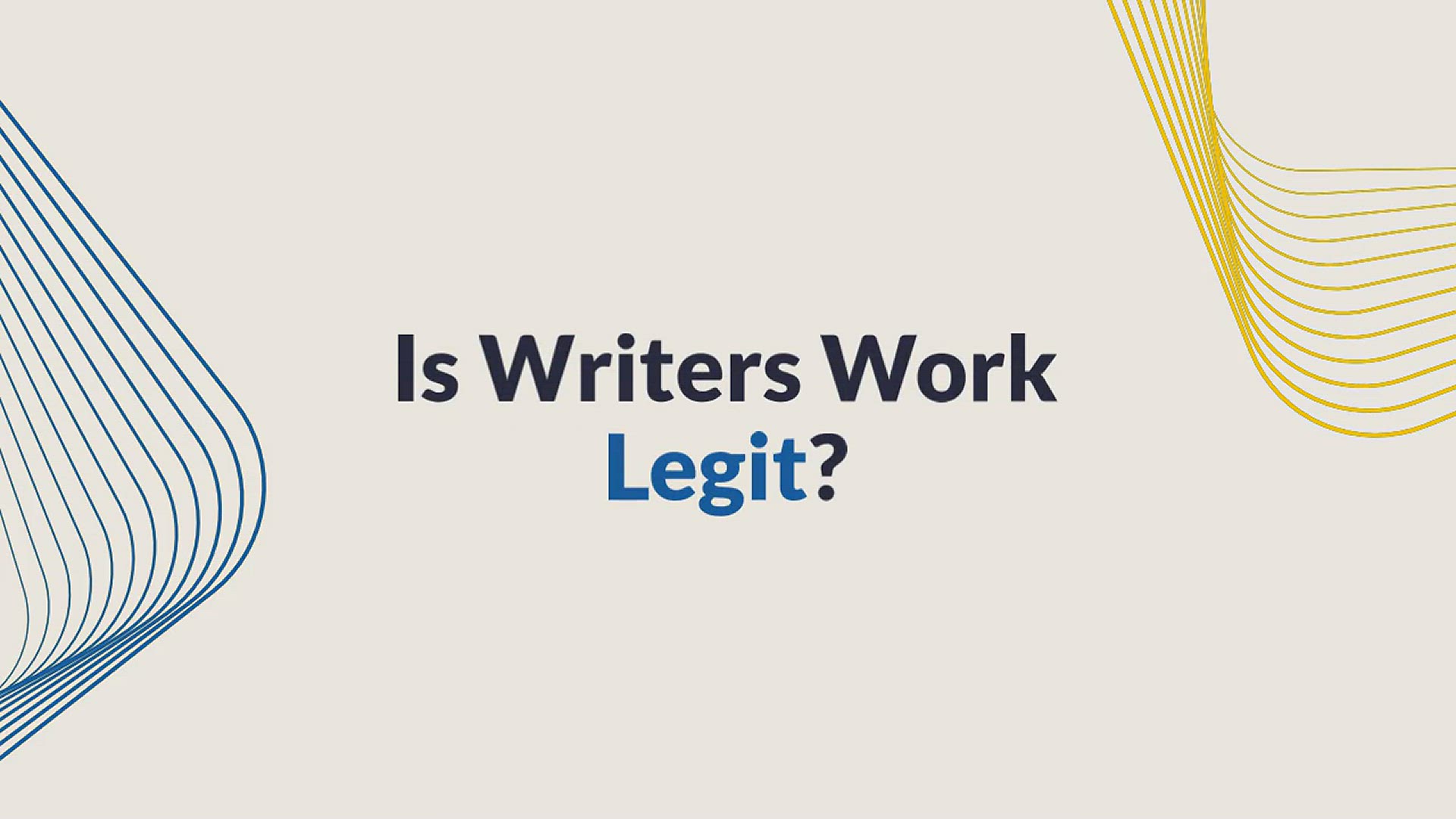 'Video thumbnail for Is Writers Work Legit? Writers Work Review'