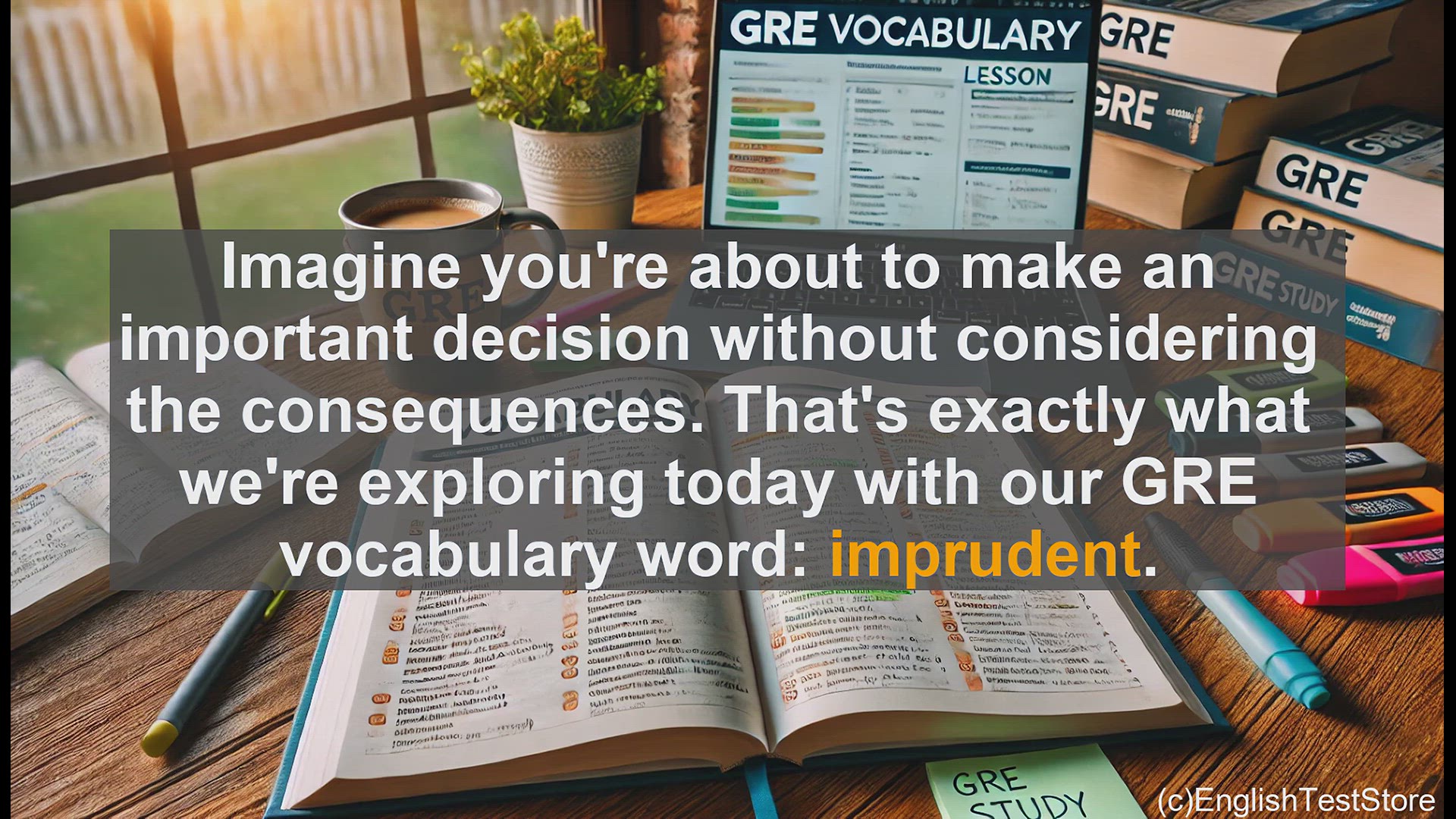 'Video thumbnail for GRE Vocabulary Lesson: Mastering the GRE Vocabulary - Imprudent'