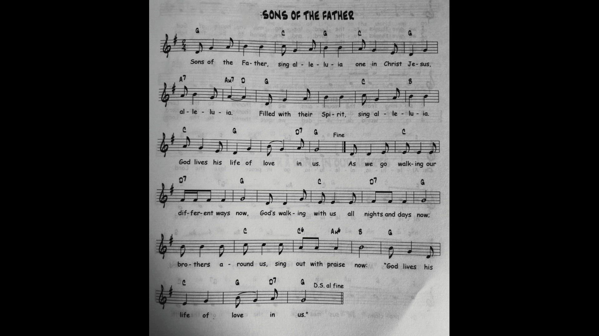 'Video thumbnail for Sons Of The Father - Catholic Mass Song Sheet Music'