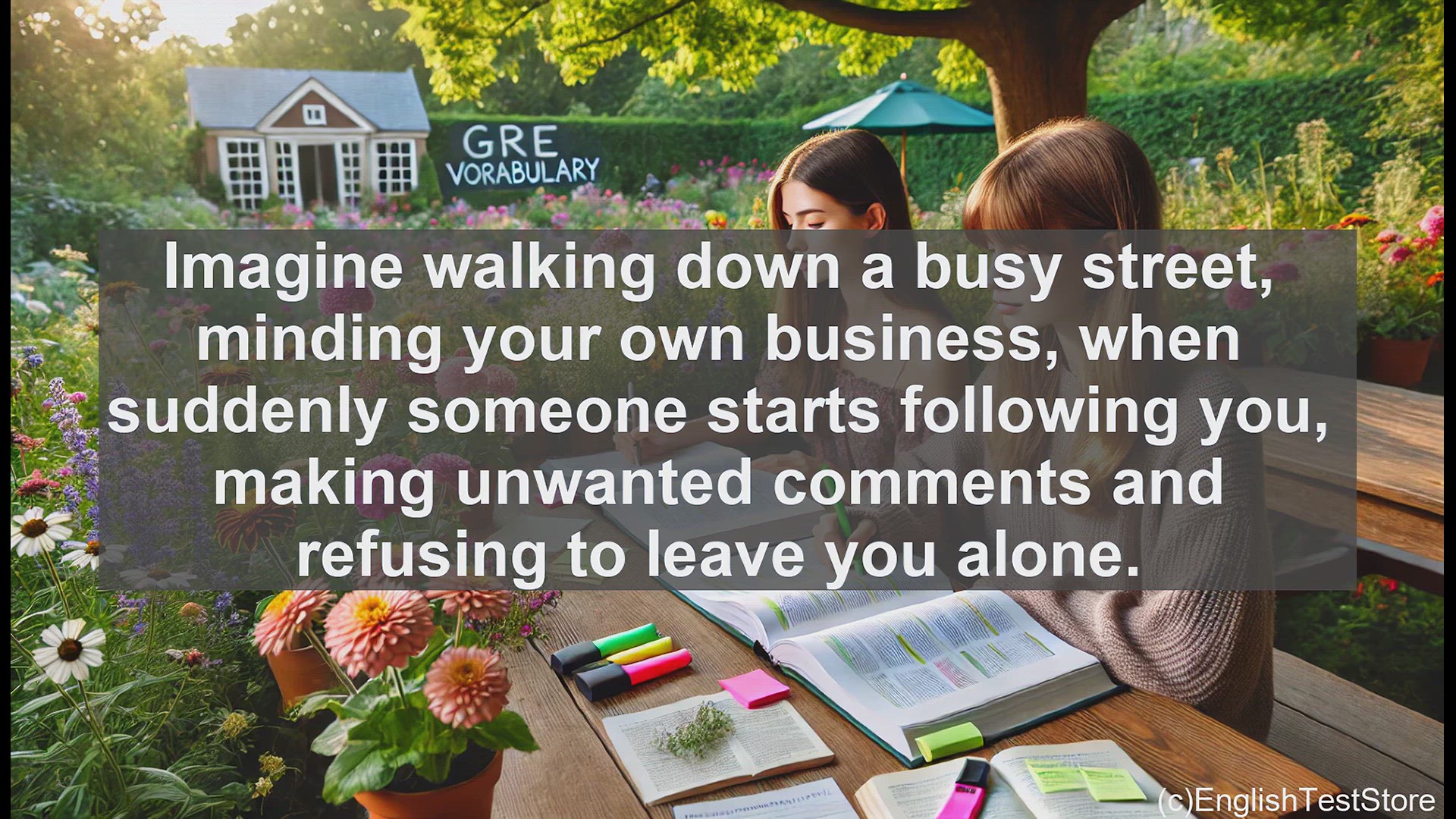 'Video thumbnail for GRE Vocabulary Lesson: Exploring the Meaning of Harassment - A Crucial Word for the GRE and Life'