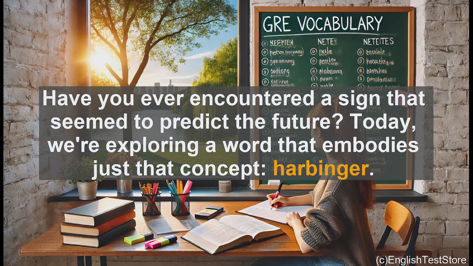'Video thumbnail for GRE Vocabulary Lesson: Harbingers - Messengers from the Future'