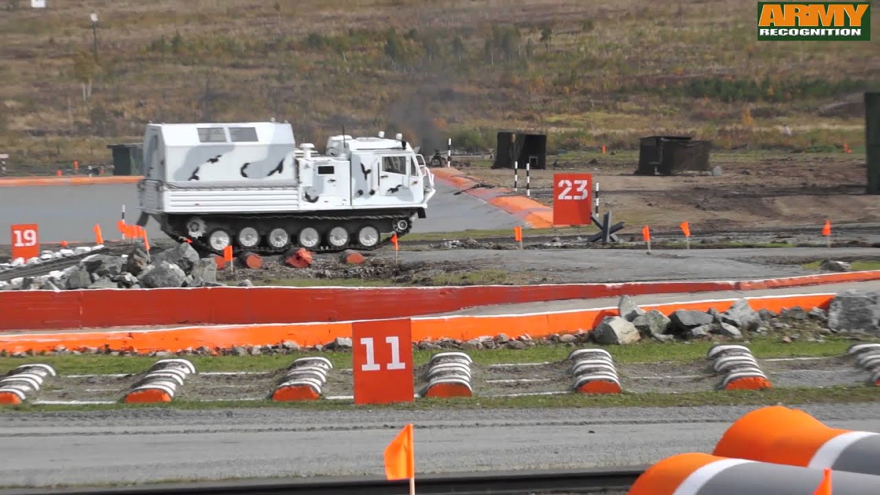 'Video thumbnail for TM-140A amphibious all terrain tracked cargo personnel carrier arctic vehicle Russia Russian army'