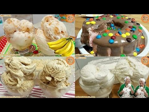 'Video thumbnail for 4 Receitas de Sorvetes Caseiros Super Cremosos que Rende Muito - Dyne e Zinha'