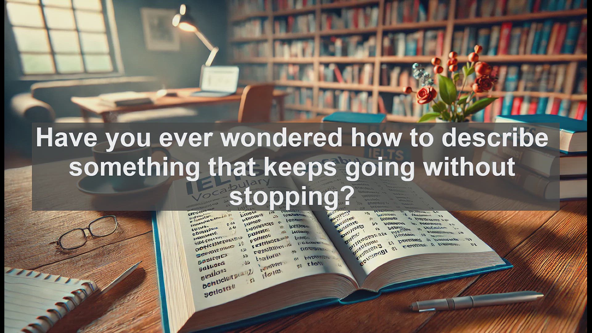 'Video thumbnail for 2500 Must Know IELTS 5.5 Vocabulary - Understanding 'Continuous': Boost Your IELTS Vocabulary'