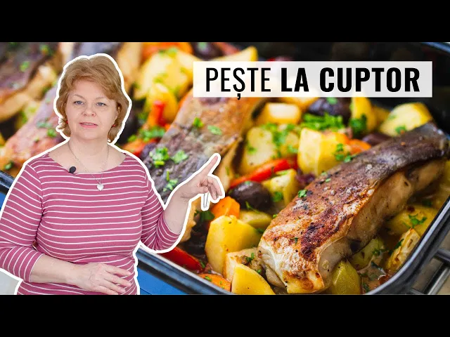 'Video thumbnail for 🐟 PEȘTE la CUPTOR cu LEGUME 👌 Rețeta simplă, pentru începători.'