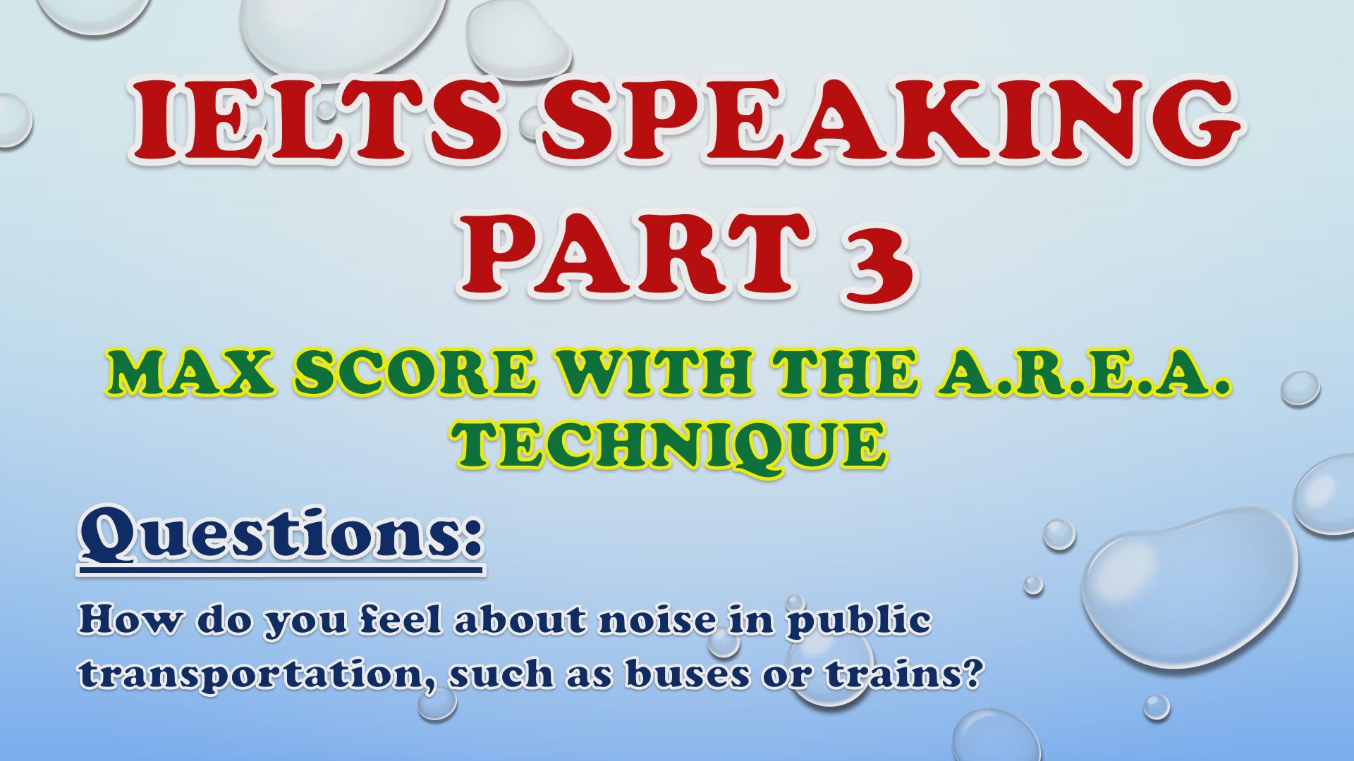 'Video thumbnail for How do you feel about noise in public transportation, such as buses or trains? - IELTS Speaking Part 3'
