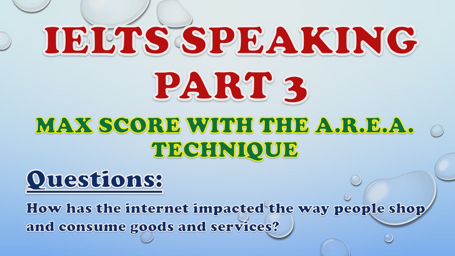 'Video thumbnail for How has the internet impacted the way people shop and consume goods and services? - IELTS Speaking Part 3'