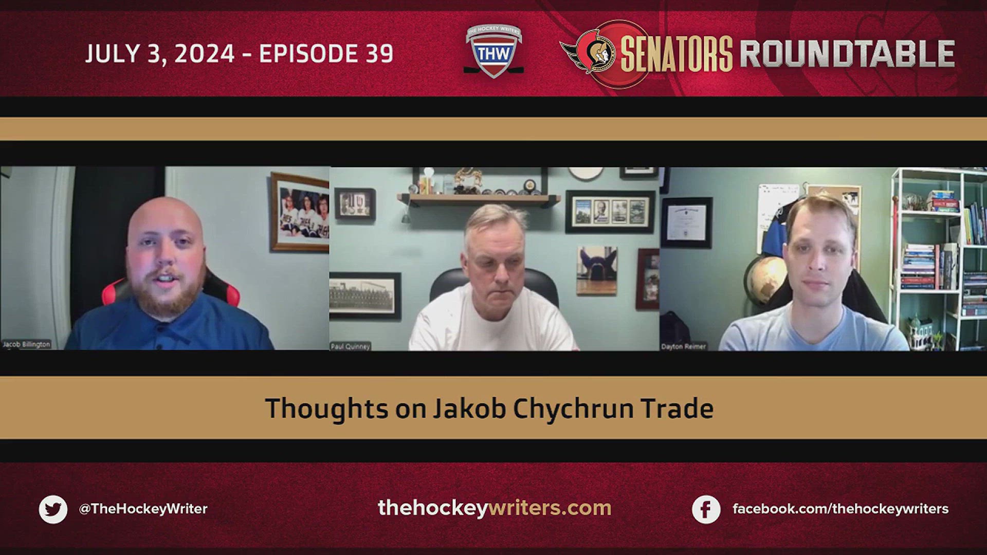 'Video thumbnail for Senators - Reaction to the Jakob Chychrun Trade'