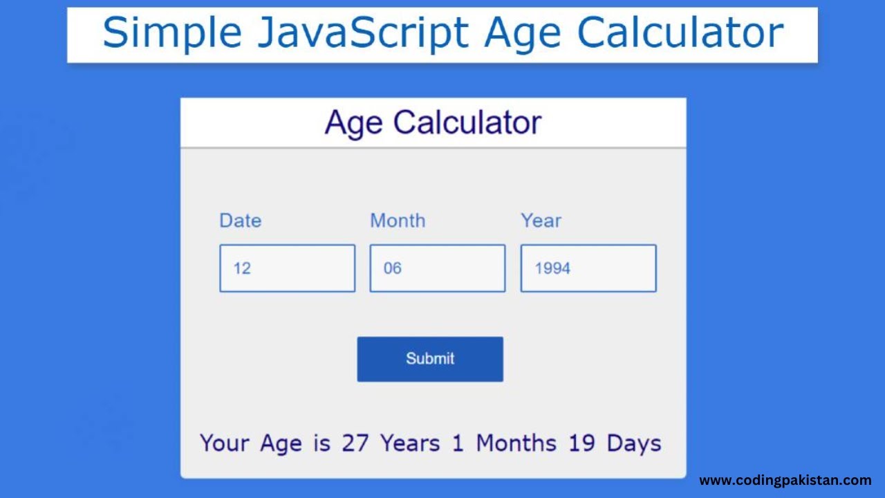 'Video thumbnail for How to Create Age Calculator Using HTML CSS & JavaScript with (source code) @CodeWithHarry'