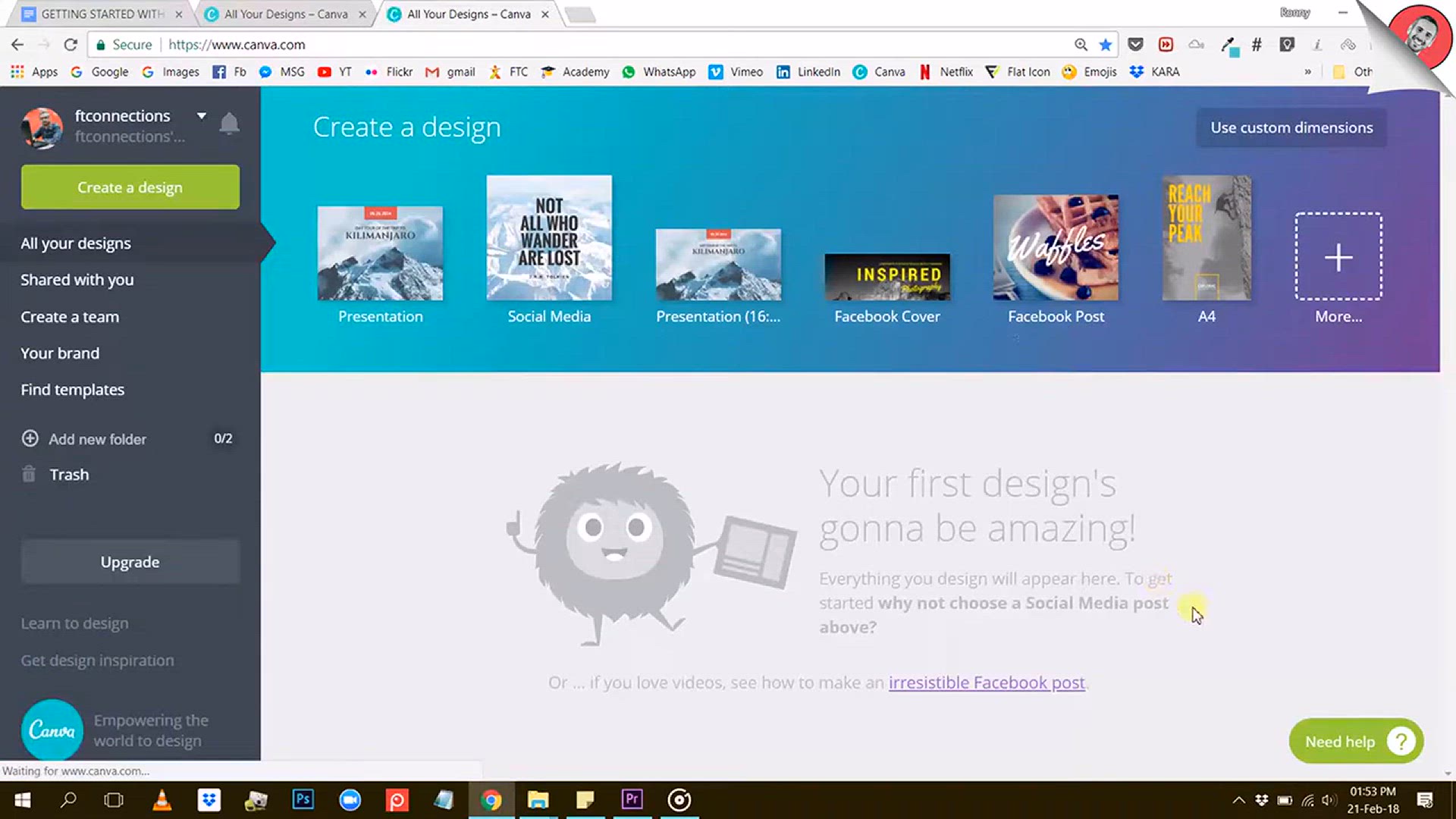 'Video thumbnail for Canva_ Getting Started and Discovering the Dashboard'