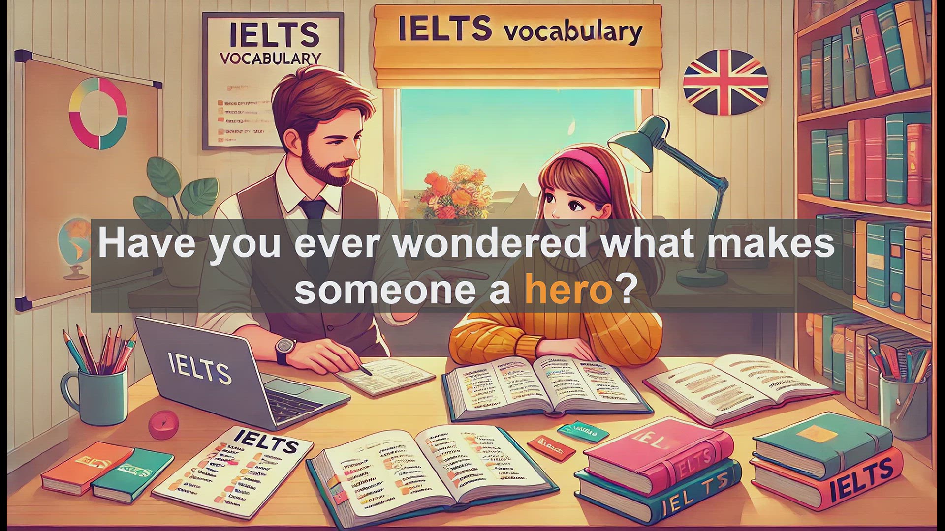 'Video thumbnail for 2500 Must Know IELTS 5.5 Vocabulary - What Makes a Hero? Exploring the Meaning and Impact'