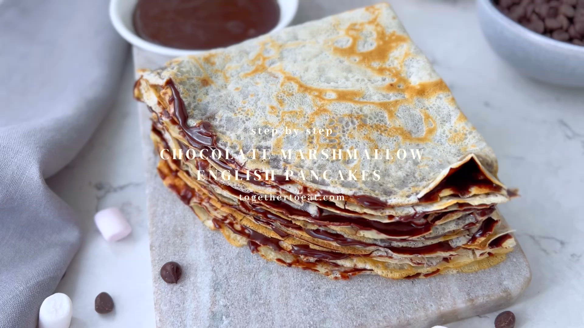 'Video thumbnail for Chocolate marshmallow english pancakes '