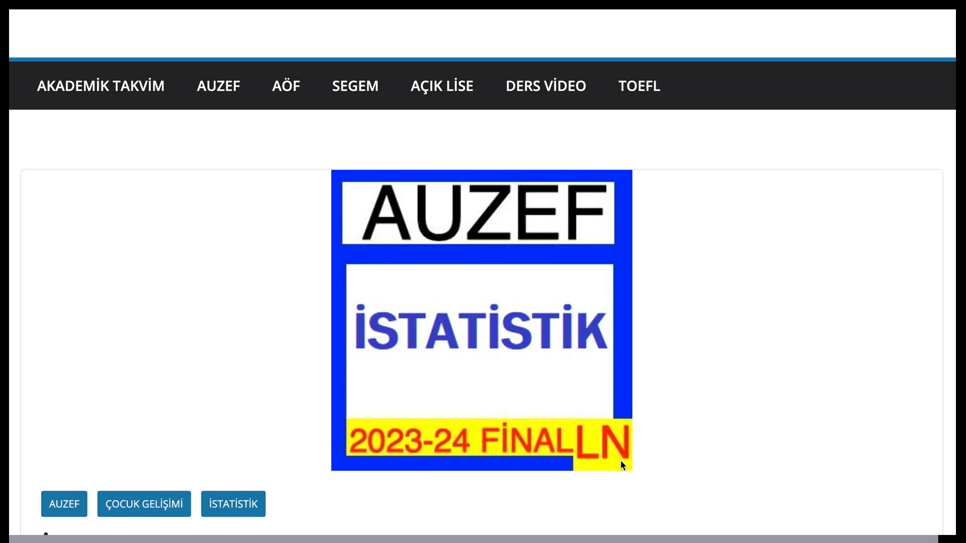 'Video thumbnail for Auzef İstatistik 2024 Final Soruları - Çocuk Gelişimi'