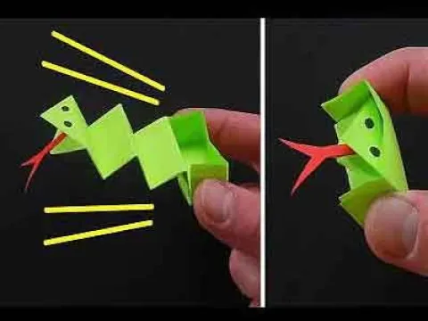 'Video thumbnail for Como fazer Cobra que pula da caixa - em Origami.'