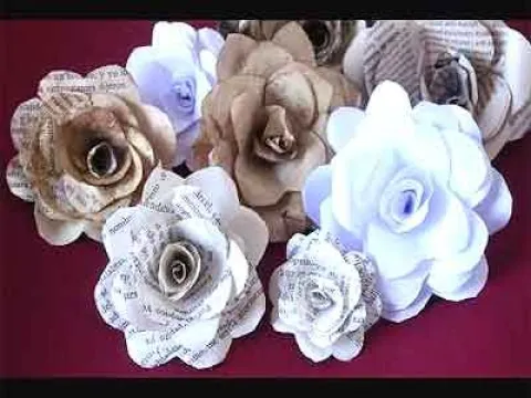 'Video thumbnail for Como fazer Flores Vintage de papel Reciclado (em espanhol)'
