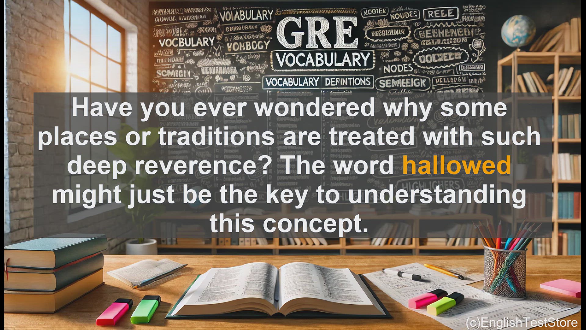 'Video thumbnail for GRE Vocabulary Lesson: The Sacred Meaning of Hallowed'