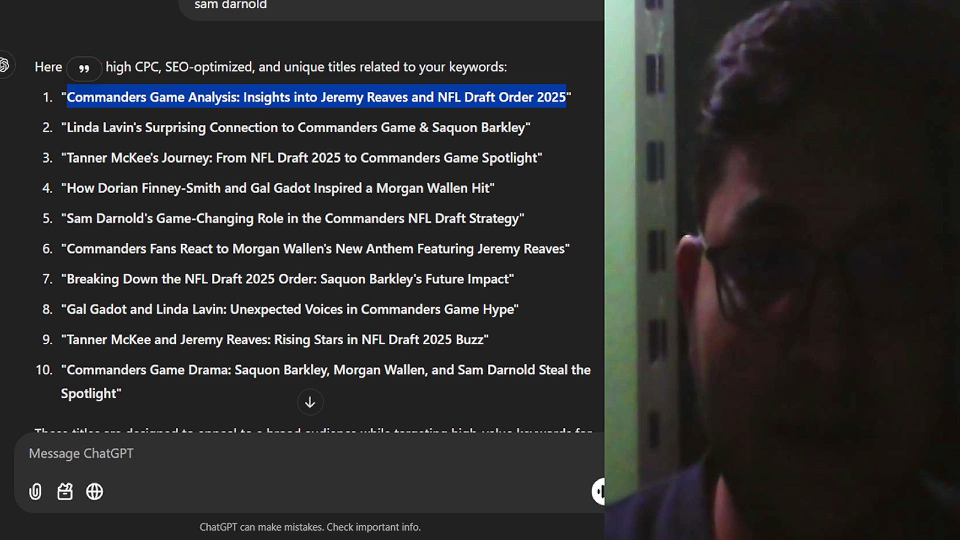 Video thumbnail for Commanders Game Analysis Insights into Jeremy Reaves and NFL Draft Order 2025