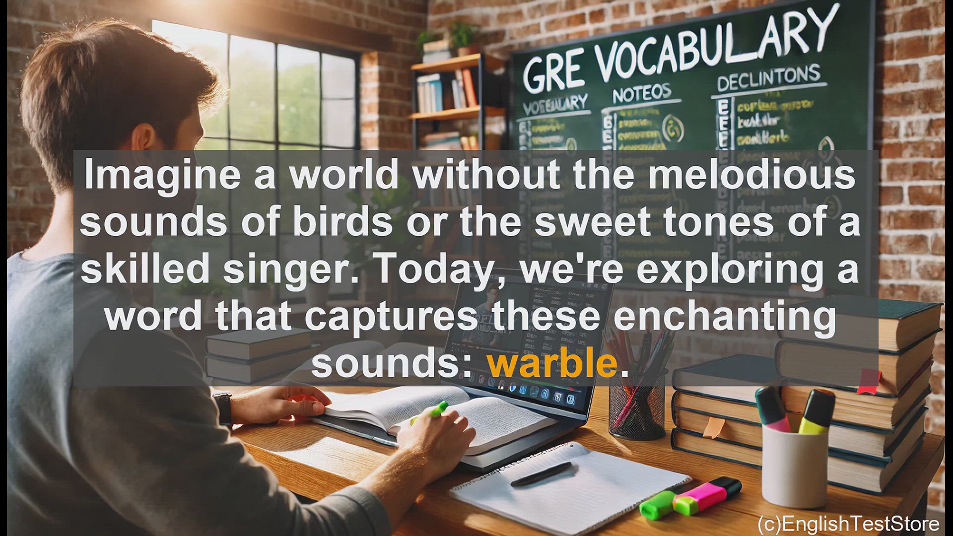 'Video thumbnail for GRE Vocabulary Lesson: The Enchanting Sounds of Warble'