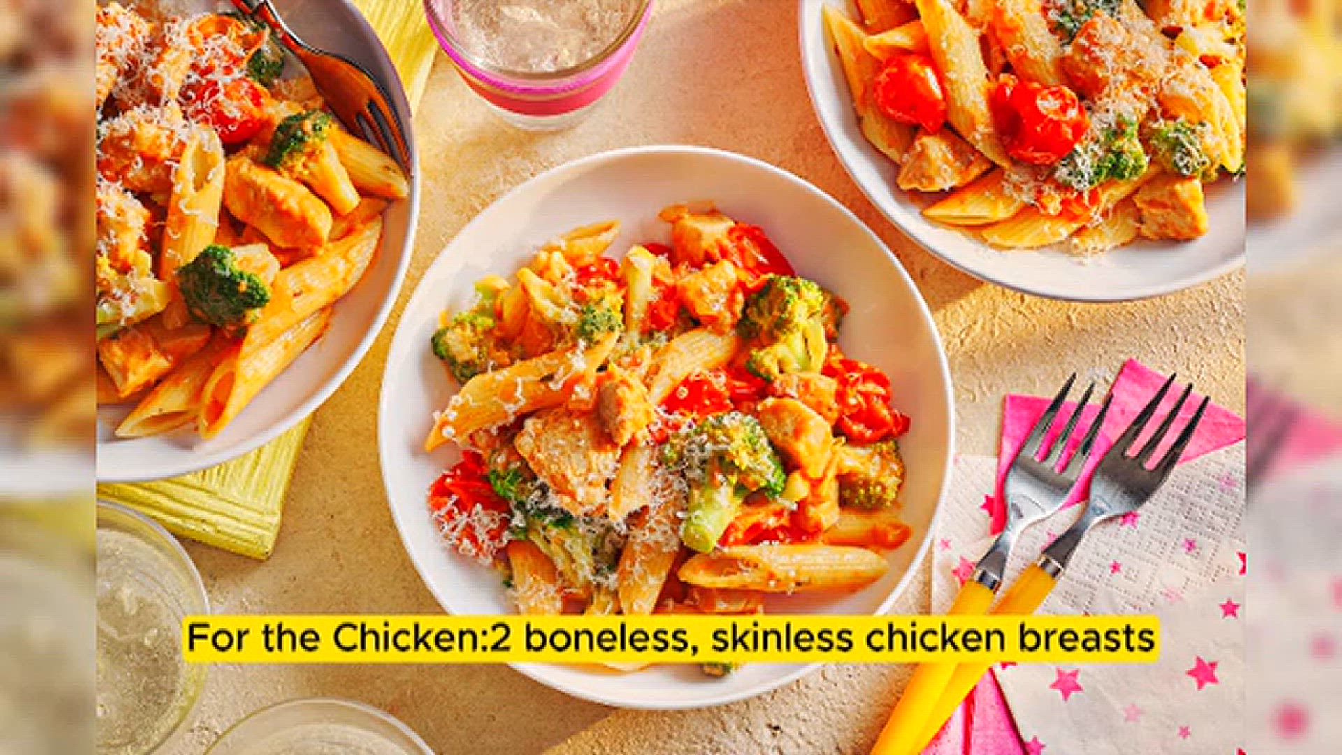 'Video thumbnail for Savory Chicken Alfredo with a Tomato Twist'