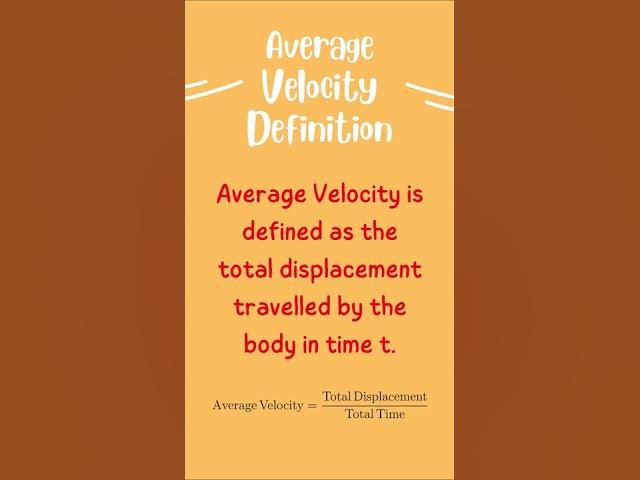 Video thumbnail for Average Velocity Definition and Formula #shorts