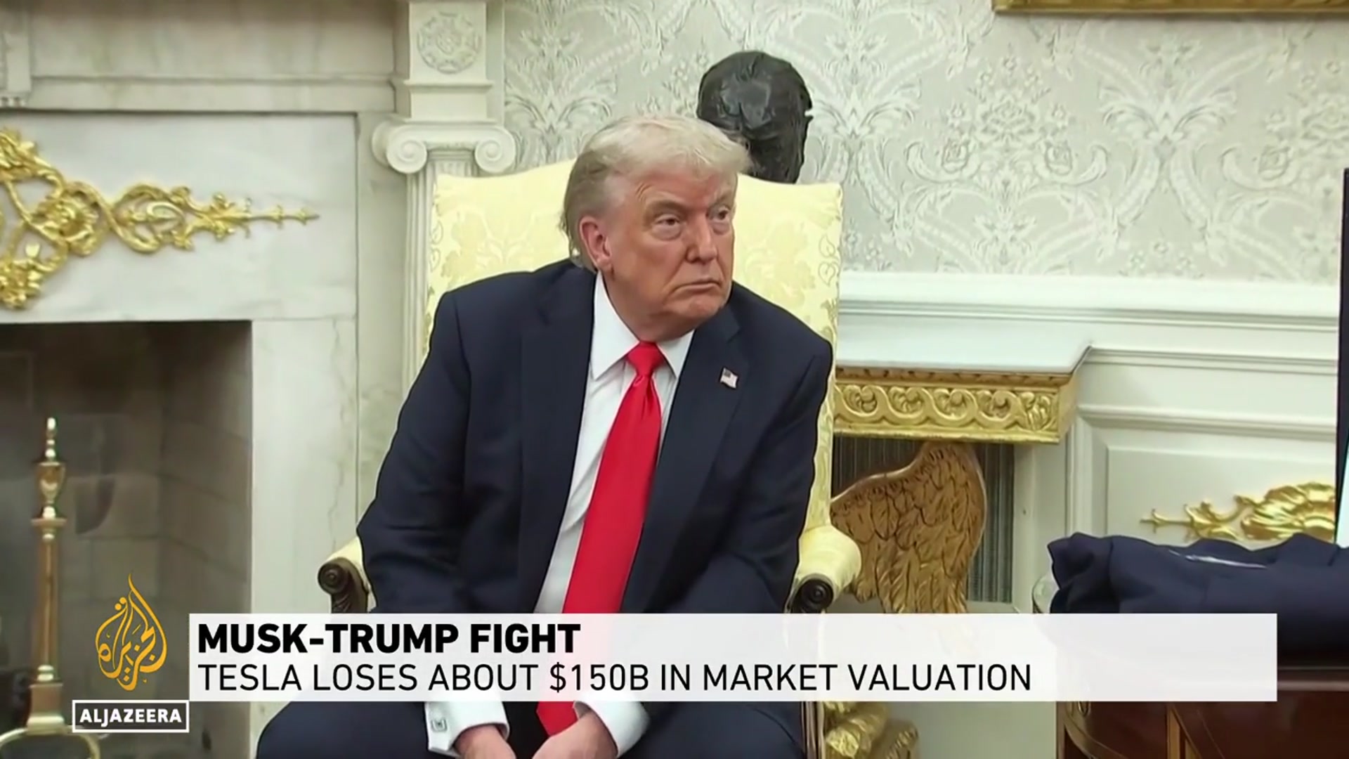 'Video thumbnail for In face-off with Trump, Tesla shares plunge and Musk threatens NASA'