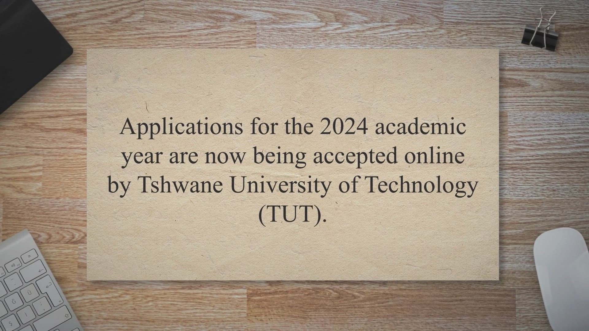 TUT Late Application for 20242025 Academic Year