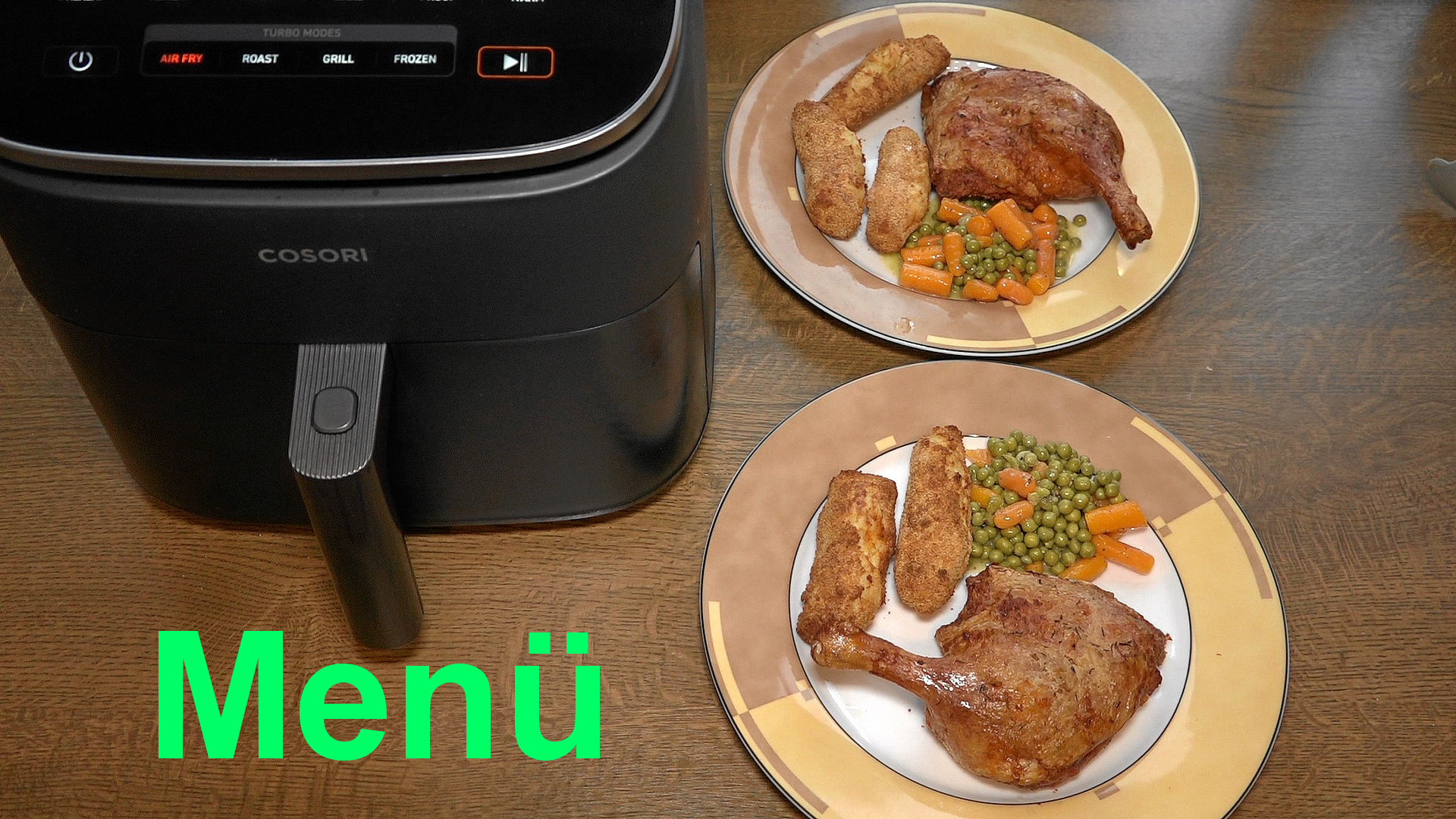 Video thumbnail for Feiertagsmenü Entenkeulen, Kroketten, Mischgemüse