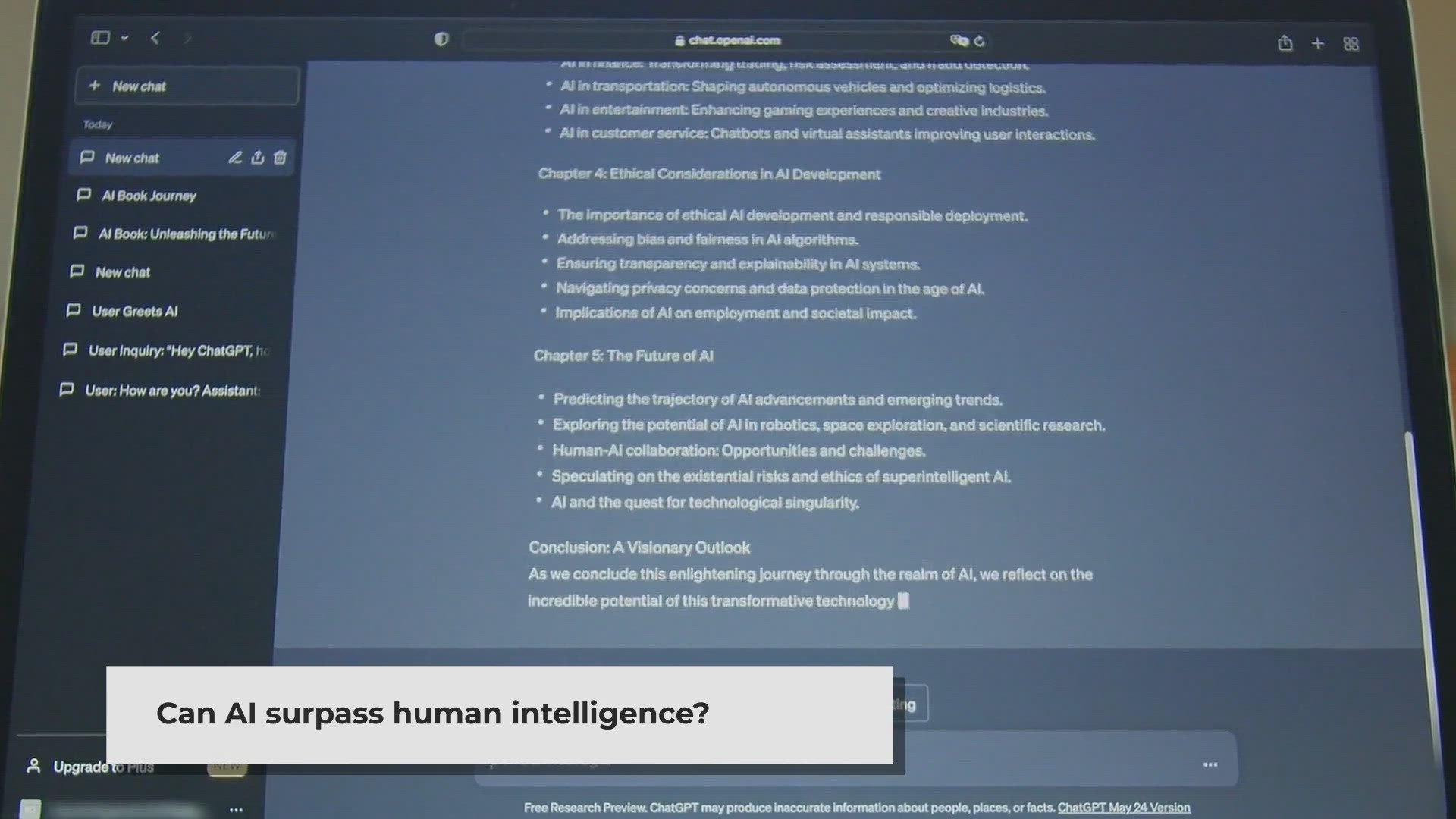 'Video thumbnail for OpenAI's Quest: Creating Artificial Intelligence Beyond Human Capabilities'