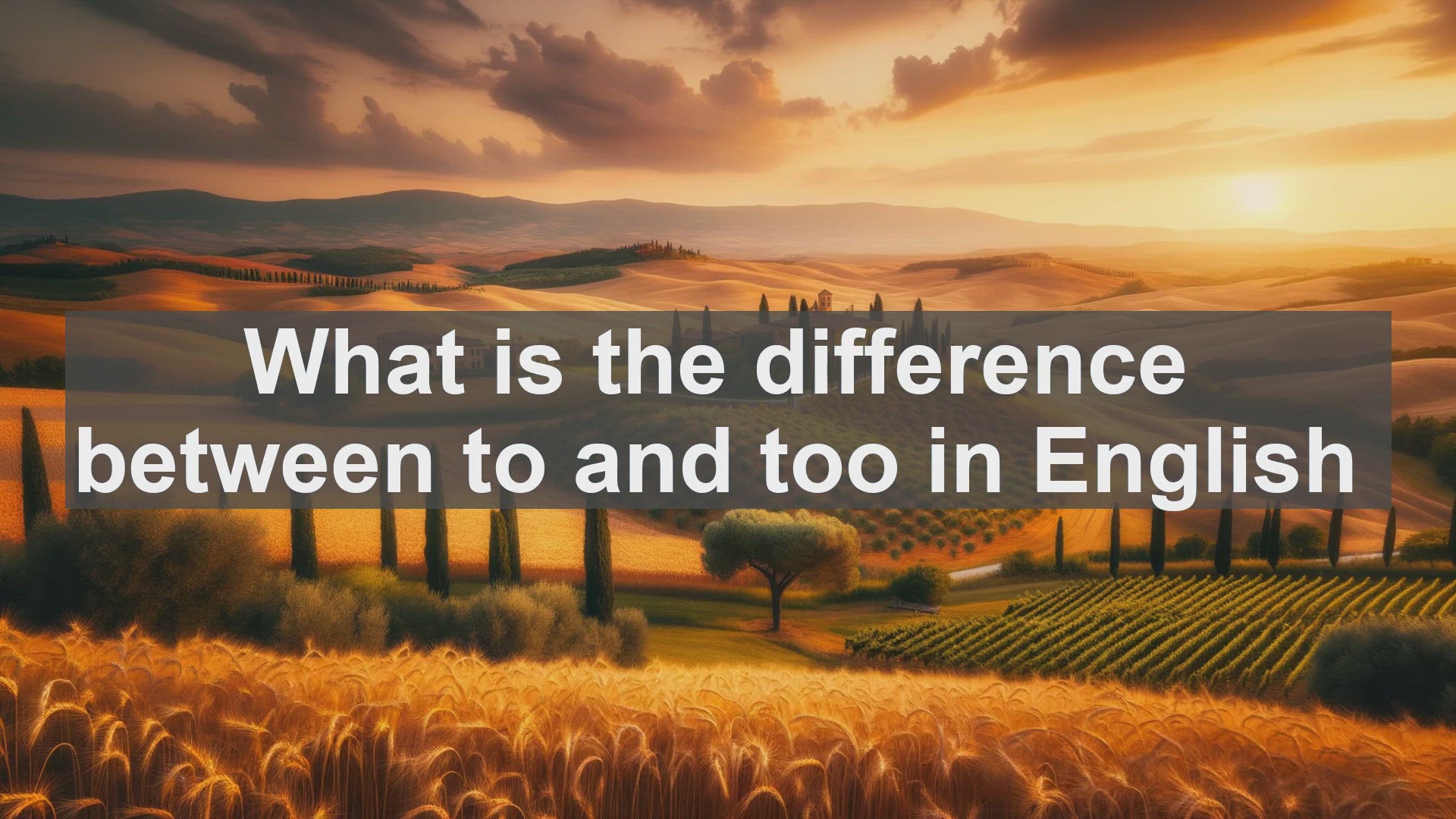 'Video thumbnail for What is the difference between to and too in English?'