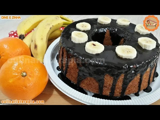 'Video thumbnail for Bolo de Laranja e Banana com Cobertura de Chocolate - Culinária Terapia por Dyne e Zinha'
